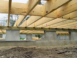 wood raised foundation pier beam construction plans floors floor framing beams addition garage built apa building foundations frame engineered houses