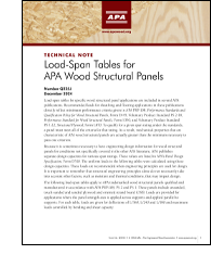 Technical Note: Load-Span Tables for APA Wood Structural Panels